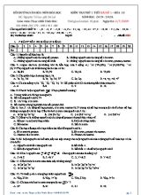 Đề kiểm tra thử 1 tiết bài số 1 môn Hóa học Lớp 10 - Mã đề 001 - Năm học 2019-2020 - Hồ Vĩnh Đức